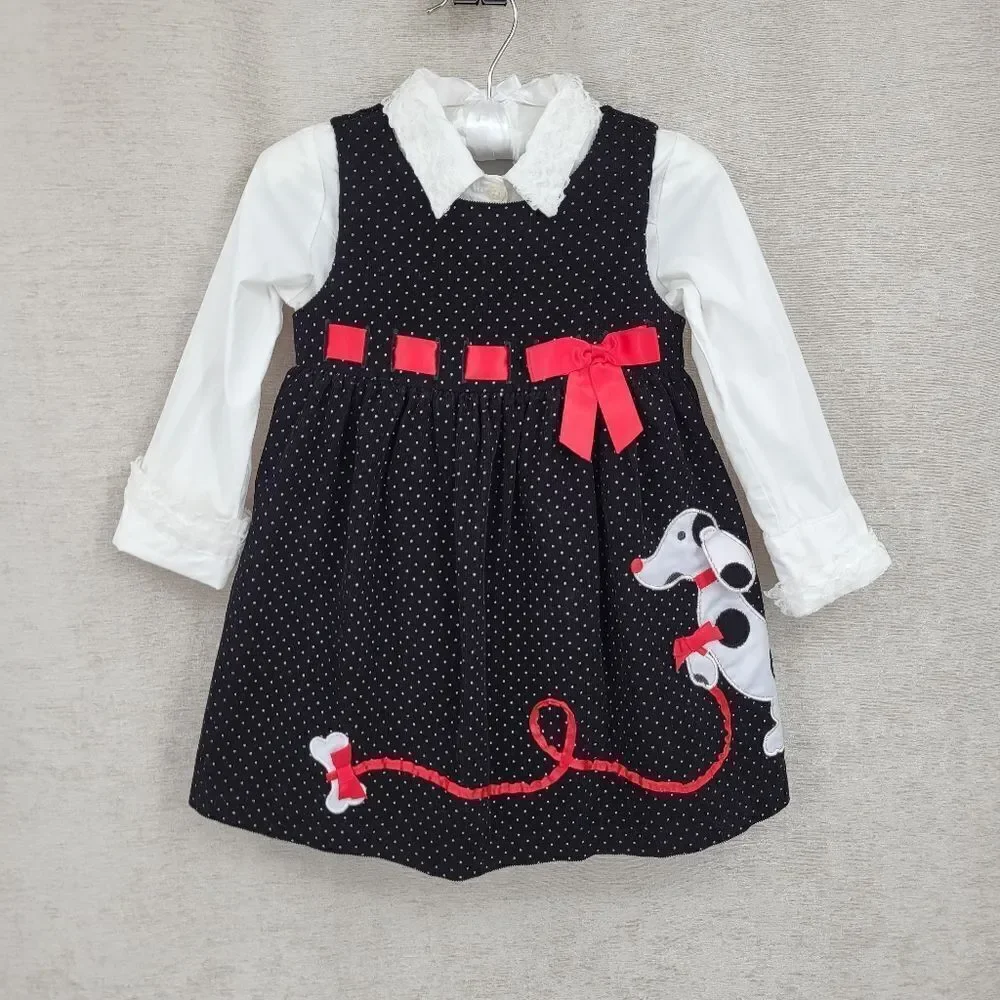 Girls Winter Fall Dress Bundle Formal Special Occasions Purple Velvet Black Cord